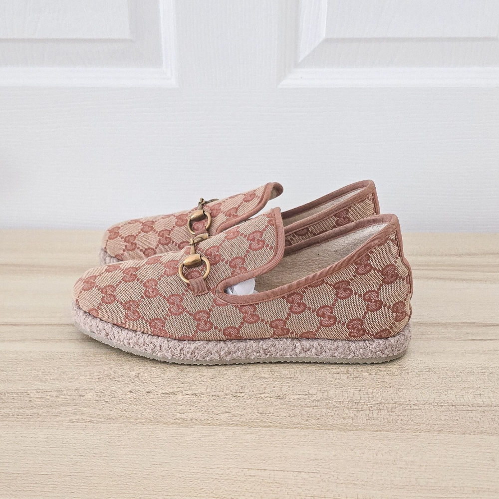 Gucci GG Fria Monogram Canvas Horsebit Espadrille Loafer Size 37 - Picture 4 of 12